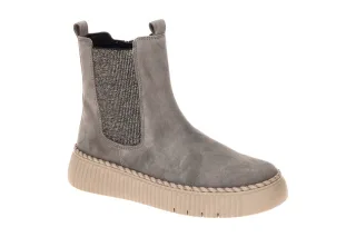 Gabor 8014.01.003 Damen Stiefeletten grau taupe bequem Keilabsatz 17cm Kn?che...