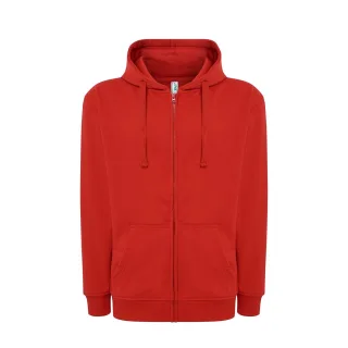 JHK - Hoodie mit durchgehendem Reißverschluss für Herren/Damen Unisex (Rot)