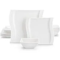 MALACASA Geschirr-Set Tafelservice FLORA für 6/4 Personen Marmor Geschirrset (12-tlg), 4 Personen, Porzellan