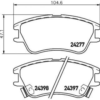 Hella Bremsbel?ge vorne Hyundai Atos 8DB355006-671