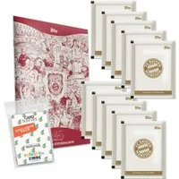 Topps Sammelkarte FC Bayern München 125 Jahre Sammelsticker Sammelalbum+10 Tüten+Sleeves
