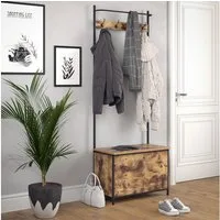 Vicco Garderoben-Set Fyrk, Eiche rustikal/Schwarz, 65 x 175 cm, (kein Set, 1-St)