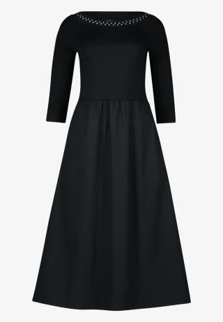 zero - Midikleid A-Linie mit Nieten patch blackblack - Gr. - 34