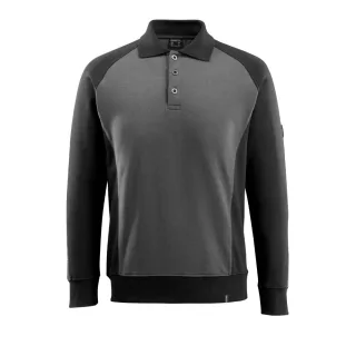 MASCOT Magdeburg Polo-Sweatshirt UNIQUE Dunkelanthrazit / Schwarz XXL - 50610-962-1809-XXL