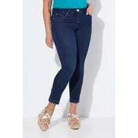 MIAMODA Regular-fit-Jeans Jeans Slim Fit Ziersteinchen-Saum Glitzerschleife