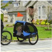 PawHut Fahrradhundeanhänger Hundeanhänger, klappbarer Fahrradanhänger, Hundebuggy, für Hunde, mit Reflektoren, Schnellspanner, wasserbeständig