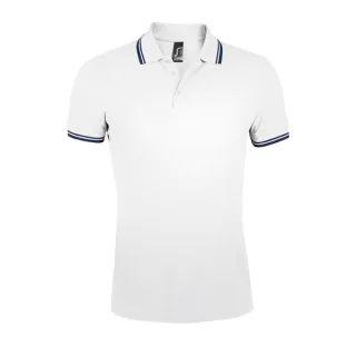 SOLS - "Pasadena" Poloshirt für Herren (Weiß/Marine)