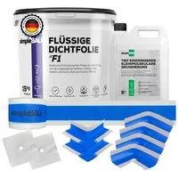 simpleBAU Dichtstoff Flüssigfolie Dichtfolie F1 15 kg + Tiefengrund 5L, (6-tlg)