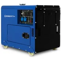 EBERTH Stromerzeuger 5000 Watt Notstromaggregat Diesel, 5 in kW, 10 PS Dieselmotor, 4-Takt, E-Start, 2x 230V, 1x 12V