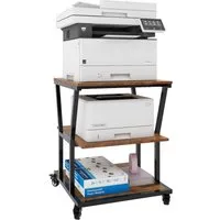 PUNCIA Druckertisch 3 Schichten 50x50cm Heim Büro mit Raddrucker Aufbewahrungshalter Tisch (1-St), 4-stufig höhenverstellbare Mittelebene, 140 kg Tragkraft