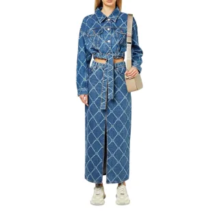 Hugo - Langer Rock für Damen, Denim, Schmal (Blau)
