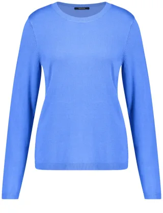 TAIFUN - Basic Pullover aus Feinstrick blau - Gr. - 40