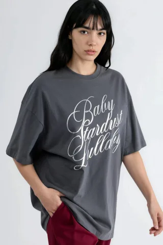 Übergröße Text Bedrucktes T-Shirt
