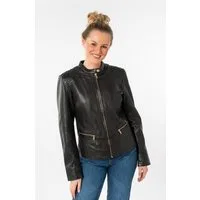 Mauritius Lederjacke MWMakena mit Stehkragen & Drucker