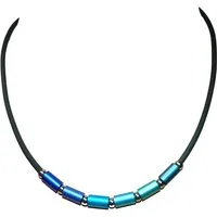 traumschmuck Collier 209qb Halskette Halsreif Collier Walzen Aluminium mehrfarbig (incl. Schmuckbox), handgefertigt, Made in Germany