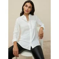 Tamaris Hemdbluse mit lockerem Schnitt, aus fließender Viskose-Qualität im Oversize-Look mit Tasche
