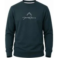 Jack & Jones Sweatshirt Pullover - Rundhalspullover mit Crew-Neck im Regular Fit für Herren Männer Sweatpullover mit Print aus Baumwollmischung