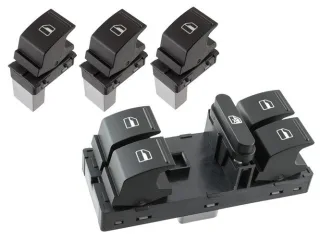 Fensterheber Schalter Knopf Tasten SET vorne LINKS + RECHTS + HINTEN für VW Passat 3C B6 B7 CC Jetta Polo 6R Tiguan 5N Touran 1T