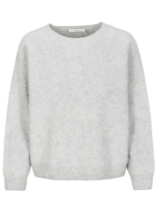 IN LINEA - Pullover, Rundhals,1/1-Arm silver mel. - Gr. - 38