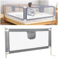 JEOBEST Bettschutzgitter Bettgitter, Babybettgitter Kinderbettgitter zum vertikalen Heben, (3st, 2M*2+1.8m*1)Rausfallschutz Bett,Sicherheitsschutz, Atmungsaktiv