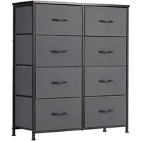 SURFOU Schubkastenkommode Kommode Stoff 8 Schubladen Sideboard Mehrzweckschrank (Schubladenschrank), für Schlafzimmer, Wohnzimmer, Kinderzimmer, Flur, Aufbewahrungsschrank