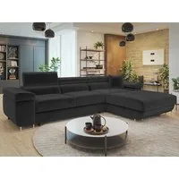 MIRJAN24 Ecksofa Torezio Mini, mit Bettkasten und Schlaffunktion, Einstellbare Kopfstützen, 280x170x70-90 cm