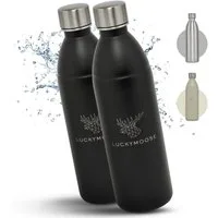 Luckymoose Wassersprudler Flasche Infinity Edelstahlflasche Wassersprudler, (für SodaStream DUO & TERRA), Spülmaschinenfest & ohne Ablaufdatum