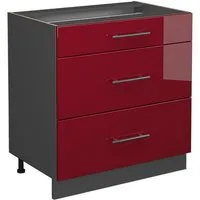 Vicco Unterschrank Fame-Line Bordeaux Hochglanz/Anthrazit, 80cm ohne Arbeitsplatte (1-St)