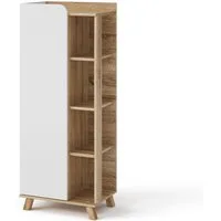Vicco Midischrank Karen, Sonoma/Weiß, 50 x 128 cm mit Tür und offenen Fächern (1-St)