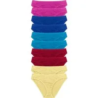 bonprix Slip (Packung, 10-St) bequeme Passform, aus Baumwolle, verschiedene Farben, im 10er Pack