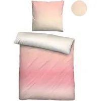 Biberna Bettwäsche 0025006, Soft-Seersucker, 2 teilig, absolut bügelfrei, 100% Baumwolle, mit Reißverschluss, ganzjährig