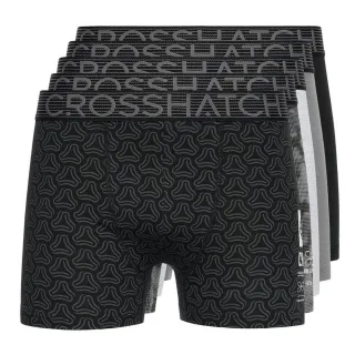 Crosshatch Herren Buzzard Boxershorts (5er Pack) (Grau marmoriert/Schwarz)