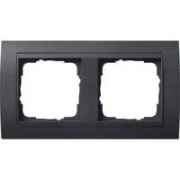 Abdeckrahmen 2-fach mit Zwischenrahmen, bruchsicher, Kunststoff, Thermoplast anthrazit, Retail