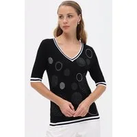 Passioni T-Shirt mit Kreismuster aus Strass