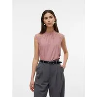 Vero Moda Spitzentop VMMILLA SL LACE TEE Materialmix, regular fit