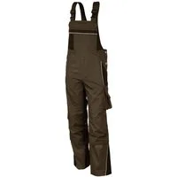 Qualitex Workwear Arbeitslatzhose strapazierfähige PROfessionals Latzhose aus faserverstätktem Gewebe (1-tlg) MG 245 g Blaumann - 15 Taschen - pflegeleichte Arbeitshose - Waschbar