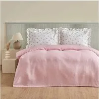 Karaca Bettwäsche Karaca Lidya Bettwäsche-Set aus 100 % Baumwolle, Einzelbett, Rosa