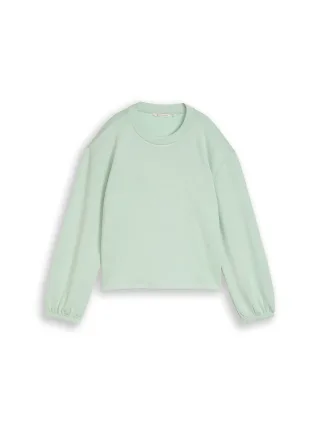 Denim Tom Tailor - Loose Fit Scuba Langarmshirt light matcha green - Gr. - XL