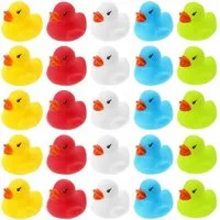 Wellgro Badespielzeug 25er Set Badeenten - bunt, je ca. 3,5 x 3 cm (25-tlg)