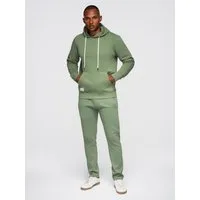 OMBRE Sweatanzug Herren Sweatanzug Bequem Baumwolle Regular Fit Grün XXL (kein Set, 1-tlg., Komplet)