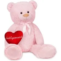 BRUBAKER Kuscheltier XXL Teddybär 100 cm groß mit Herz Lieblingsmensch (1-St), großer Teddy Bär, Stofftier Plüschtier