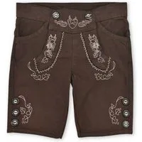 BONDI Lederhose Trachtenjeans Kinder - HIRSCH - braun
