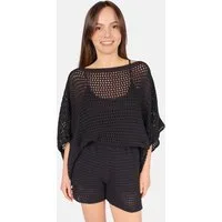 Seasons of April Shorts MALOU LOCHSTRICK Damen Strick Shorts Lochstrick Häkeloptik kurz, Short Malou Sommer