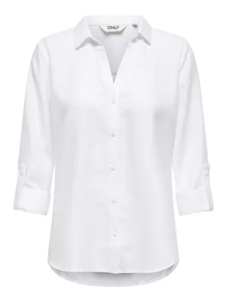 ONLY - ONLRILLO MELLI LS REG SHIRT WVN Bright White - Gr. - XL