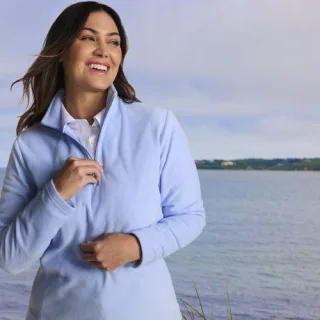 Anyweather Fleece-Pullover mit Reißverschluss, Damen,  Rot, Polyester, by Lands' End