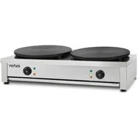 vertes Crêpesmaker Doppelt Crepesmaker Elektrisch aus Edelstahl, 3000 W, Ø 40 cm, 2x 40cm Platte 2x 3000W