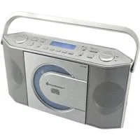 Soundmaster RCD1770SI tragbares Digitalradio DAB+ UKW-PLL USB CD Player MP3 Uhr Digitalradio (DAB) (DAB+, UKW-RDS, 2 W, schmale Bauweise, kompakt, vertikaler CD-Player, Fensterbank, Küche)