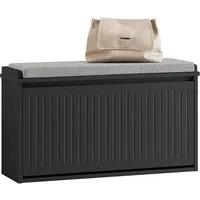 SoBuy Schuhkipper FSR98, Schuhregal Garderobenbank für Flur, Wohnzimmer, Schuhschrank mit Klappe Schuhbank mit Sitzkissen Schuhkommode