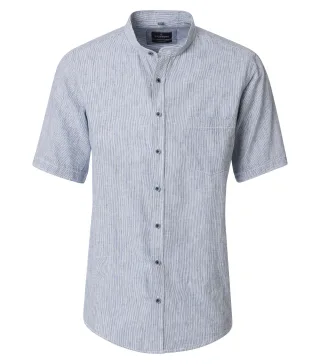 CASAMODA - Leinenhemd Kurzarm blau - Gr. - XXL