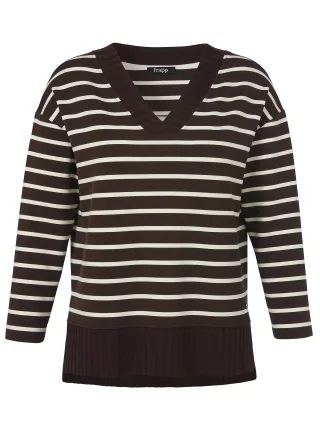Frapp - Sweatshirt V-Ausschnitt 1/1 Arm Druck chocolate/butter - Gr. - 52